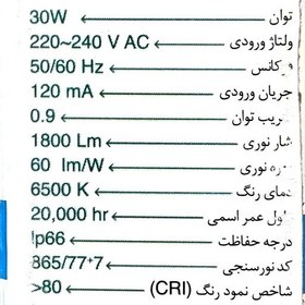 تصویر پروژکتور 30 وات مهتابی شباهنگ ایران زمین 