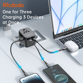 تصویر شارژر دیواری 33 وات مک دودو مدل CP-4290 MCDODO CP-4290 33w PD Fast Charging Universal Travel Adapter