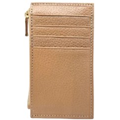 تصویر جاکارتی چرم مردانه رنگ کرم 