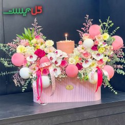 تصویر باکس گل نوزادی دخترانه مدل آهو 