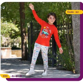 تصویر بلوز شلوار پسرانه طرح جیپ کد 861 Girls' t-shirt with jeep design 861