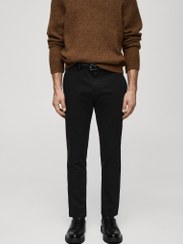 تصویر شلوار چینی کمر باریک و کوتاه پراتو برند mango man Prato Cropped Tapered Chino Trousers