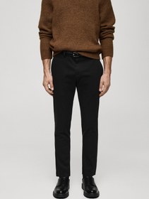 تصویر شلوار چینی کمر باریک و کوتاه پراتو برند mango man Prato Cropped Tapered Chino Trousers