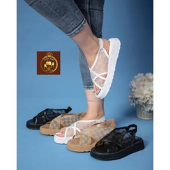 تصویر صندل توری ترمه زنانه ضربدری - کرم / ا sandals sandals