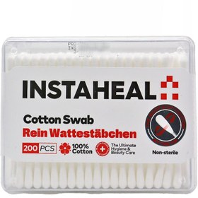 تصویر گوش پاک کن استوانه ای اینستاهیل 100 عددی Instaheal Cotton Swab 100Pcs