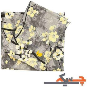 تصویر ملحفه تشک مسافرتی زیپدار طرح شکوفه (طوسی) کد GMP48201 