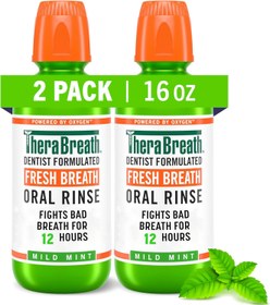 تصویر شستشوی دهان با فرمول TheraBreath Fresh Breath Dentist، نعناع ملایم، 16 اونس (بسته 2 عددی) - ارسال 20 روز کاری TheraBreath Fresh Breath Dentist Formulated Oral Rinse, Mild Mint, 16 Ounce (Pack of 2)