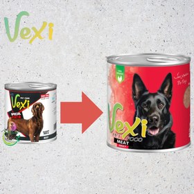 تصویر کنسرو پته ای سگ وکسی طعم گوشت مرغ و سیرابی 800 گرمی VEXI dog With chicken & trip 800 ML