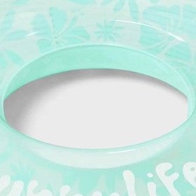 تصویر حلقه شنا لوله‌ای با طرح گل و رنگ سبز آبی برند sunny life Tube Pool Ring Floral Seafoam