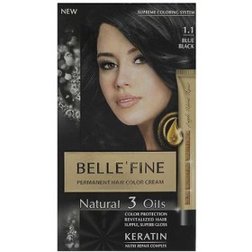 تصویر Belle Fine Natural 3 Oils No 1.1 Hair Color Kit ا کیت رنگ مو بله فاین سری Natural 3 Oils شماره 1.1 کیت رنگ مو بله فاین سری Natural 3 Oils شماره 1.1