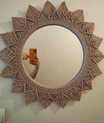 تصویر آینه مکرومه بافی آریانا|macrame mirror a05 