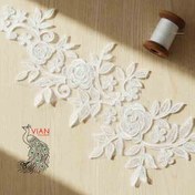 تصویر پنل گیپور مجلسی ترک رنگ سفید 2 عددی 