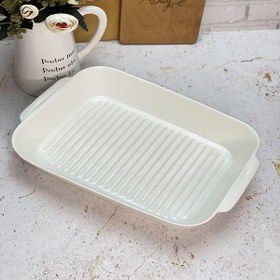 تصویر تابه مستطیل گریل جنس سرامیک فر و مایکروفری