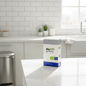 تصویر کیسه زباله رولی بزرگ پاکلند سایز ۸۵*۷۰ سه رول رنگ آبی 