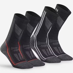 تصویر جوراب کوهنوردی نیمه‌بلند حرارتی فضای باز QUECHUA - طوسی - مدل SH900 Mountain Mid 