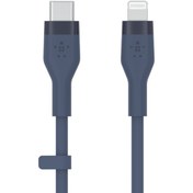 تصویر کابل شارژ سریع USB-C به لایتنینگ بلکین به طول 3 متر مدل CAA009bt3MBL Belkin Fast charging cable USB-C to Lightning, CAA009bt3MBL, 3 meters