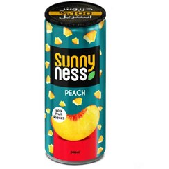 تصویر آبمیوه هلو سانی نس با تکه های میوه 240 گرم | آماده مصرف و خوش طعم Peach Juice Sunny Ness With Real Fruit Chunks 240g | Ready-to-Drink Beverage