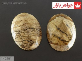 تصویر نگین سنگ جاسپر تراشدار با منظره ای زیبا کد 140201 