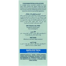 تصویر ضد آفتاب فیوژن واتر Blue Blocker ایزدین پرو – محافظت کامل در برابر UV و نور آبی 