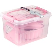 تصویر سبد پیک نیک 55 پارچه ونوس پلاستیک مدل N119 - صورتی فلورسنت 