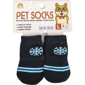 تصویر جوراب سگ و گربه مدل non بسته 4 عددی سایز L pet socks