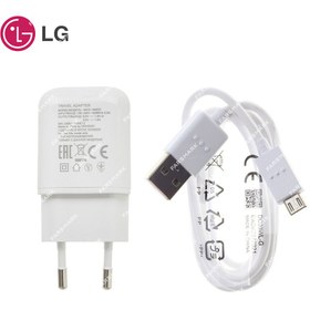 تصویر کابل و شارژر فست شارژ اصلی ال جی LG Q60 