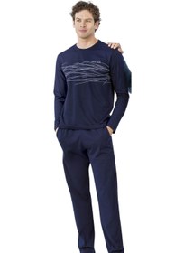 تصویر ست پیژامه مردانه، 100% پنبه، با جزئیات جیب برند Pierre Cardin Men's Pajama Set, 100% Cotton, Pocket Detail