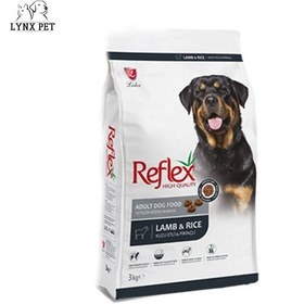 تصویر غذای خشک سگ بالغ رفلکس طعم بره و برنج 15 کیلوگرم Reflex adult dog dry food lamb and rice 15kg