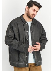 تصویر جاکت جین مشکی مردانه با آستین بلند مناسب ورزش‌های بیرونی برند adidas originals Men Sportswear Fit Long Sleeve Outdoor Denim Jacket, Black