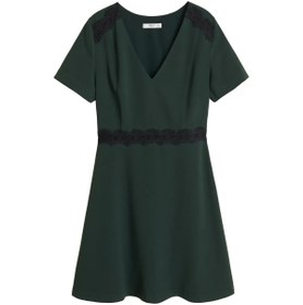 تصویر پیراهن مجلسی برند مانگو ا MANGO Women's Dark Green Dress MANGO Women's Dark Green Dress