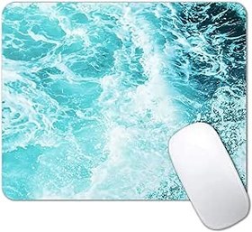 تصویر ماوس پد IMAYONDIA Blue Teal Green Sea Waves، پد ماوس مربعی Ocean و پایه لاستیکی ضد آب ضد آب برای لپ تاپ اداری، 9.5 اینچ x7.9 اینچ - ارسال 15 الی 20 روز کاری 