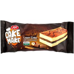 تصویر کیک لایه ای وانیلی با شکلات کیک میک 45گ مزمز 