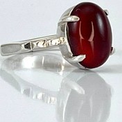 تصویر انگشتر نقره زنانه با سنگ عقیق سرخ خراسان اصل و معدنی(کد: AZ1015) 