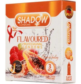 تصویر کاندوم با طعم میوه های مختلف 3تایی شادو ا Shadow Flavoured Professional Condom 3pcs Shadow Flavoured Professional Condom 3pcs