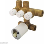 تصویر شیر مرکزی (بدنه) حمام کی دبلیوسی مدل ورونا فشاری تیپ 4 سفید kwc-Concealed-body-verona-button-bath-type4-white