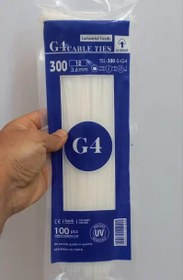 تصویر بست کمربندی پلاستیکی با طول 30 سانتیمتر عرض 3.6 میلیمتر G4 cable tie