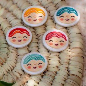 تصویر مگنت یخچال طرح چهره گرد - پدر / قرمز 