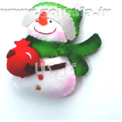 تصویر عروسک آدم برفی یلدا خان (نمدی و ایستاده ۱۵ سانت) 