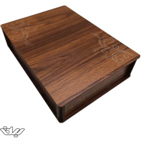 تصویر جعبه هدیه چوبی مناسب دفتر سایز بزرگ 