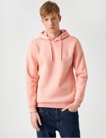 تصویر سویشرت کلاهدار ساده با بافت برجسته برند Koton Basic Hooded Sweatshirt Raised