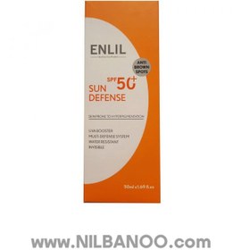 تصویر ضدآفتاب بی رنگ SPF50 انلیل مدل SUN DEFENSE 