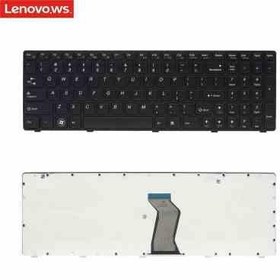 تصویر کیبرد لپ تاپ لنوو IdeaPad B570-B590 مشکی-با فریم Keyboard Laptop Lenovo IdeaPad B570-B590