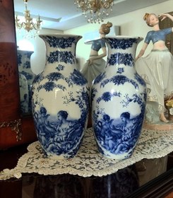 تصویر گلدان قلم آبی 