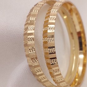 تصویر Russian Gold 8mm Bangle Set (Pack of 2) | 5-Year Color Guarantee - KhassZivar (Code 1092) 