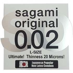 تصویر کاندوم ساگامی سایز بزرگ 1 عددی اورجینال SAGAMI ORIGINAL 0.02 SAGAMI ORIGINAL big size condom 0.02