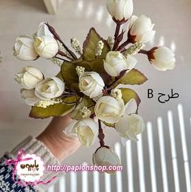 تصویر بوته گل مصنوعی غنچه رز فندوقی(وارداتی) 