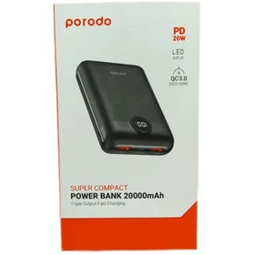 تصویر شارژر همراه پورودو ظرفیت 20000 میلی آمپر مدل Porodo Super Compact 20000MAH PD-PBFCH003 