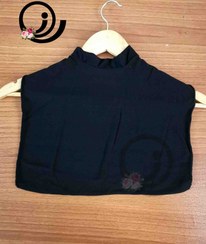 تصویر یقه حجاب ریون مشکی ساده 