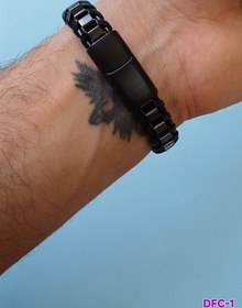 تصویر دستبند فلز _ چرم 