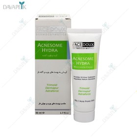 تصویر کرم آبرسان و مرطوب کننده پوست چرب آکنه زوم فیس دوکس حجم 50 میلی لیتر Face Doux Acne Some Moisturizing Cream for Oily Skin 50ml